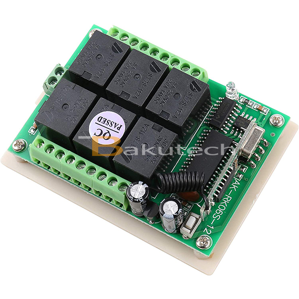 433 Mhz 12V 10A 6 Kanal Rele Modul