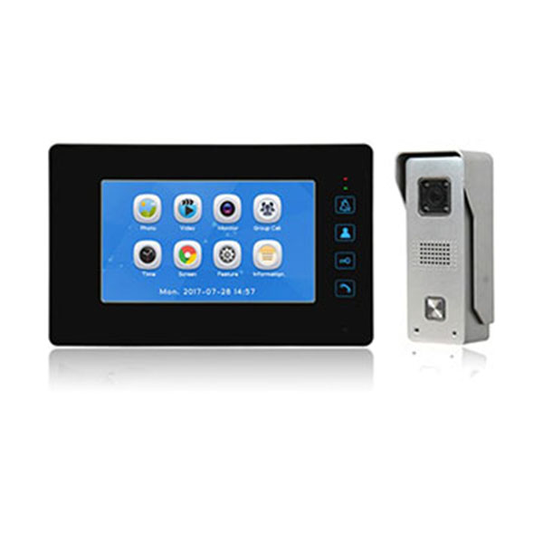 Görüntülü Qapı Zəngi WJ 726 Qara 7 Düym Sensor Monitor Yaddaşlı Domofon Baku Tech